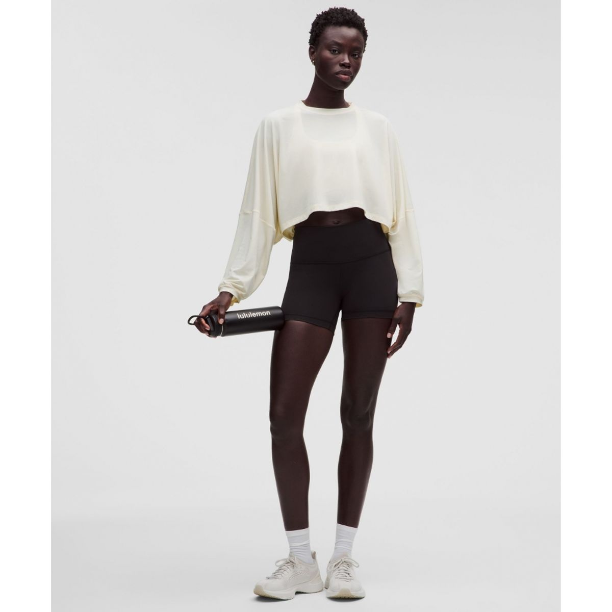 룰루레몬(LULULEMON) 이지셋 릴랙스드 크롭 롱슬리브 셔츠 *워드마크  LTIV