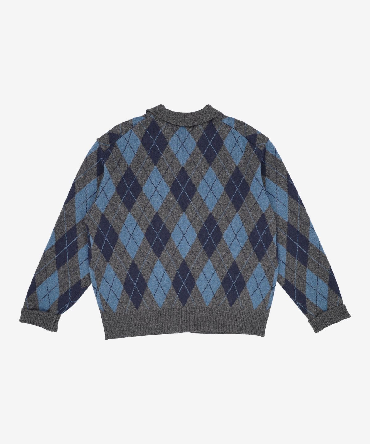 티엔지티(TNGT) Wool Blend Argyle Polo Cardigan (Dark Grey) TNSW5F104G2 105