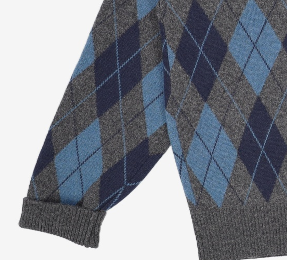 티엔지티(TNGT) Wool Blend Argyle Polo Cardigan (Dark Grey) TNSW5F104G2 105