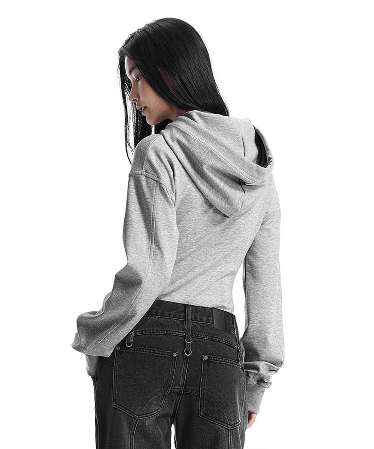 트리밍버드(TREEMINGBIRD) Hooded Bodysuit [ Melange Gray ]