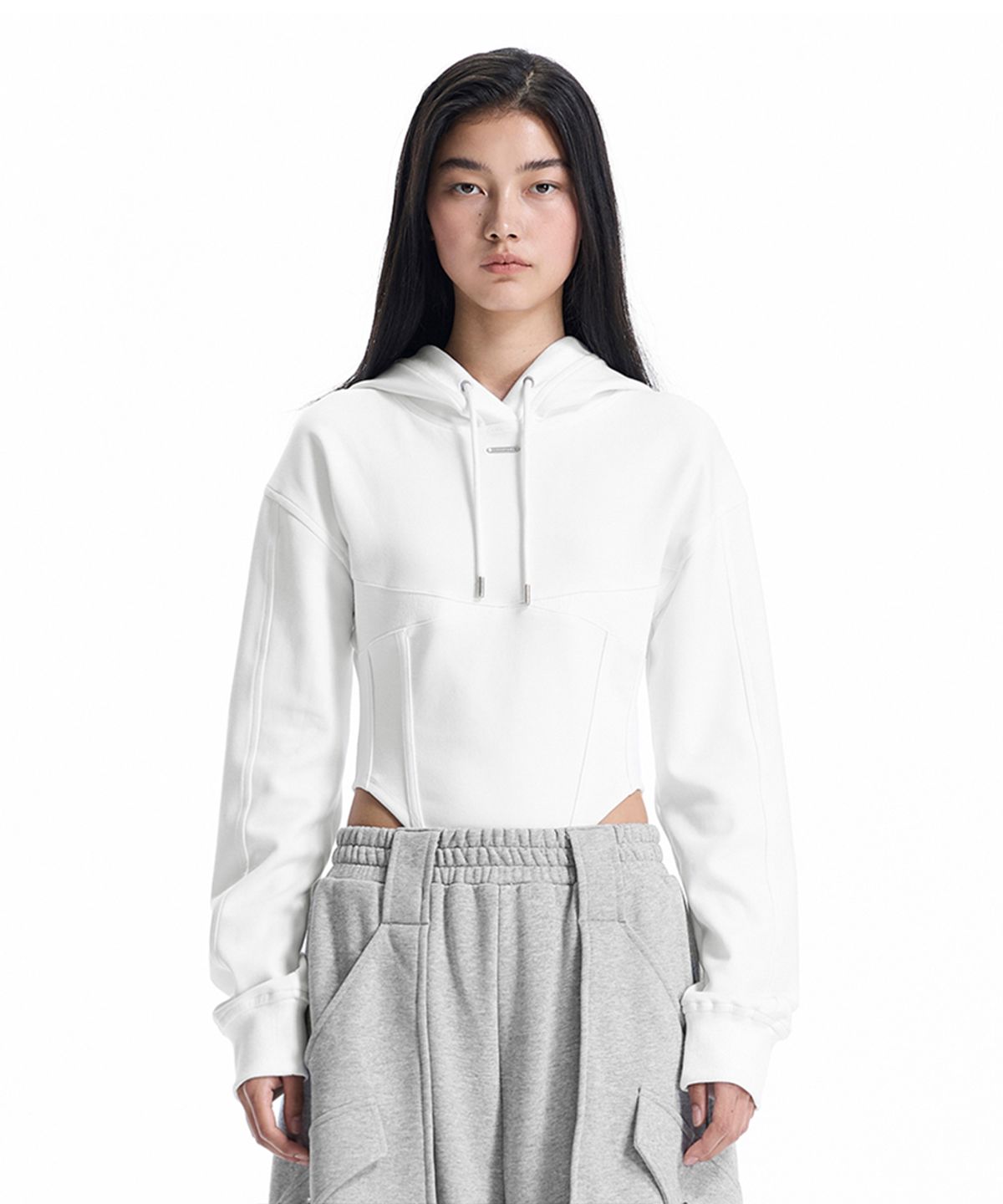 트리밍버드(TREEMINGBIRD) Hooded Bodysuit [ White ]