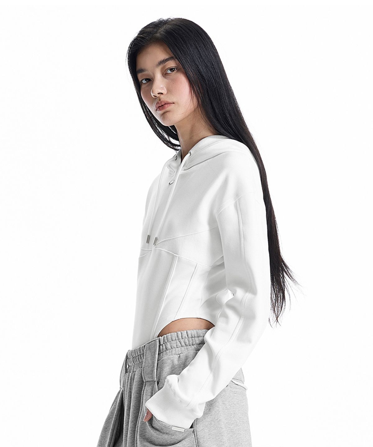 트리밍버드(TREEMINGBIRD) Hooded Bodysuit [ White ]