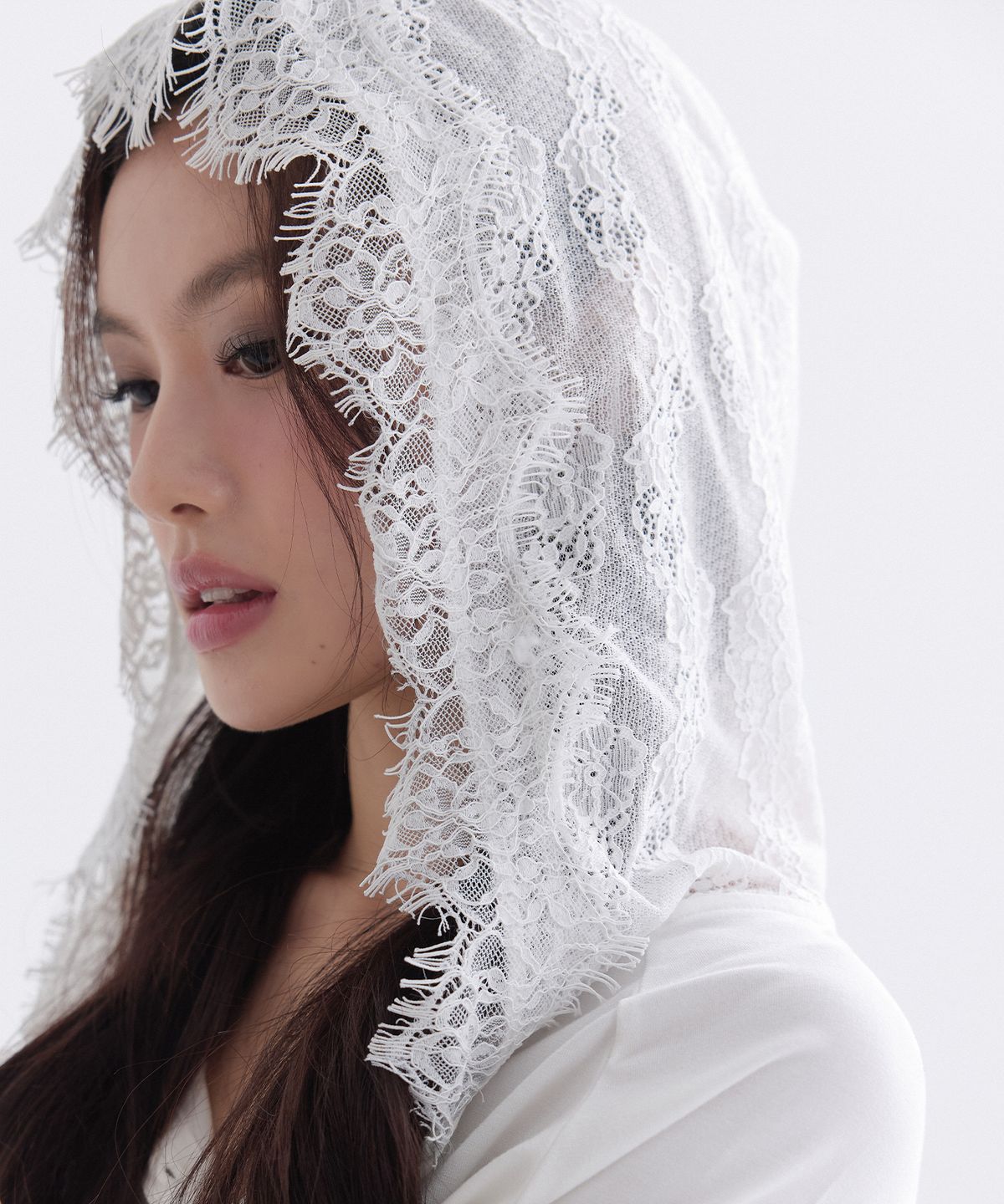 더티스(THETIS) SNOWFLAKE LACE HOODED T-SHIRT_TT6S212IV