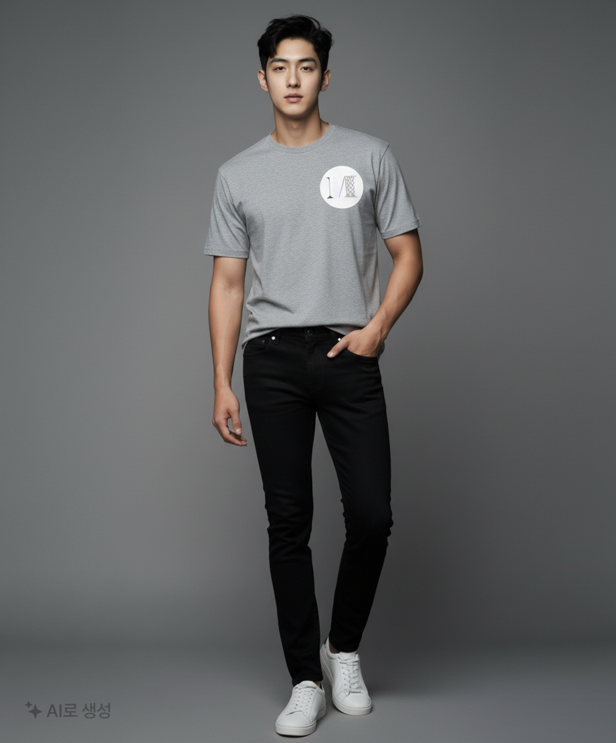 밀로그램(MILLOGREM) oversized shield m t-shirts - gray FREE