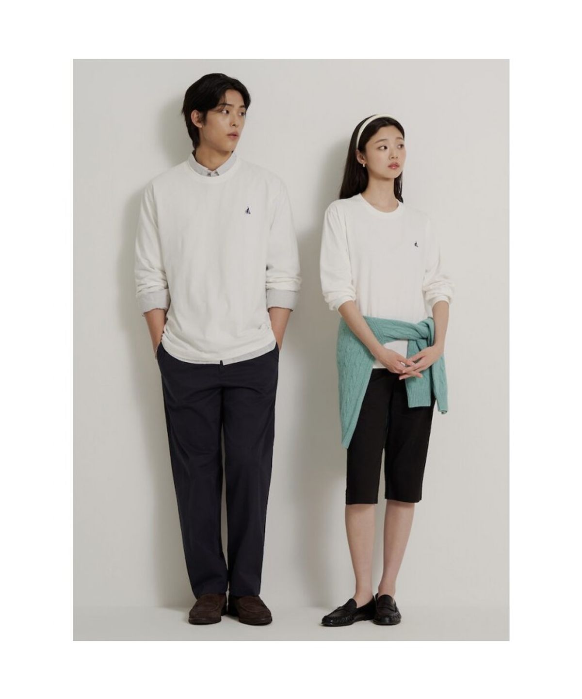 빈폴 멘(BEANPOLE MEN) [Essential] 남녀공용 라운드넥 티셔츠  화이트