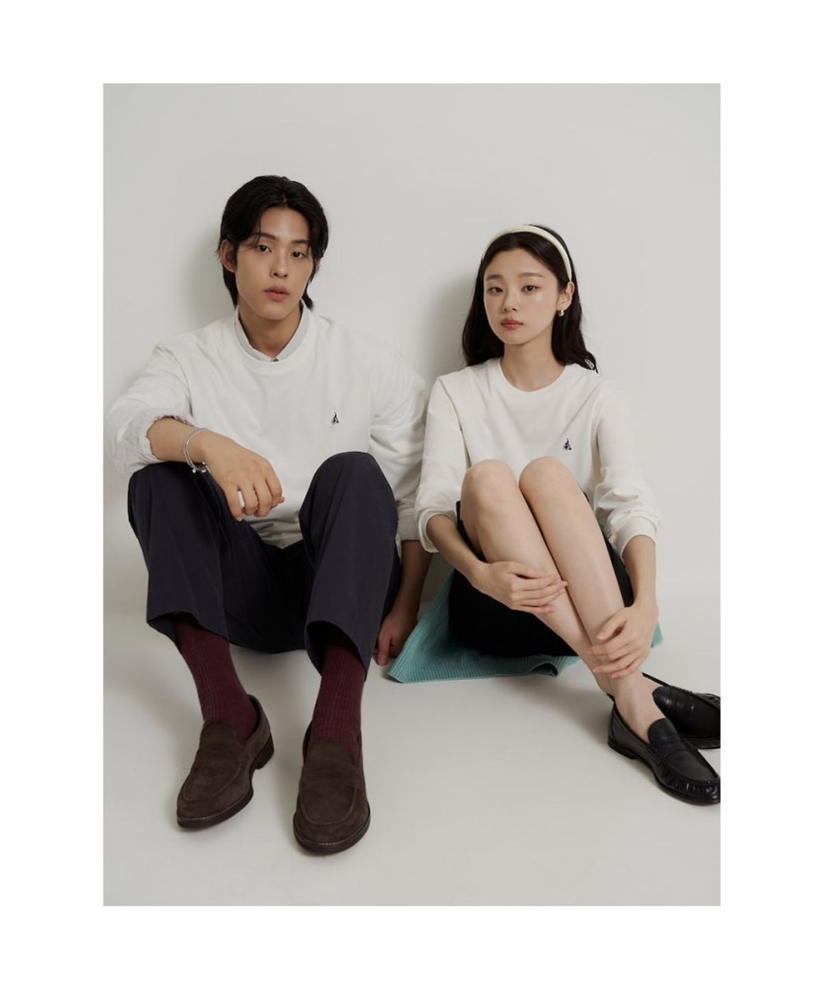 빈폴 멘(BEANPOLE MEN) [Essential] 남녀공용 라운드넥 티셔츠  화이트