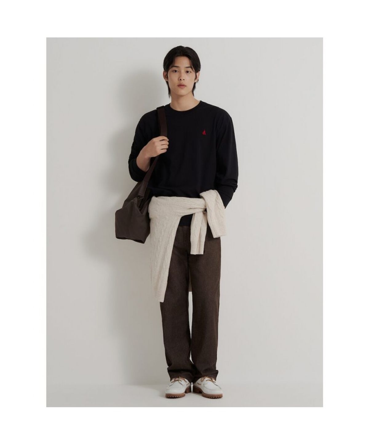 빈폴 멘(BEANPOLE MEN) [Essential] 남녀공용 라운드넥 티셔츠  블랙