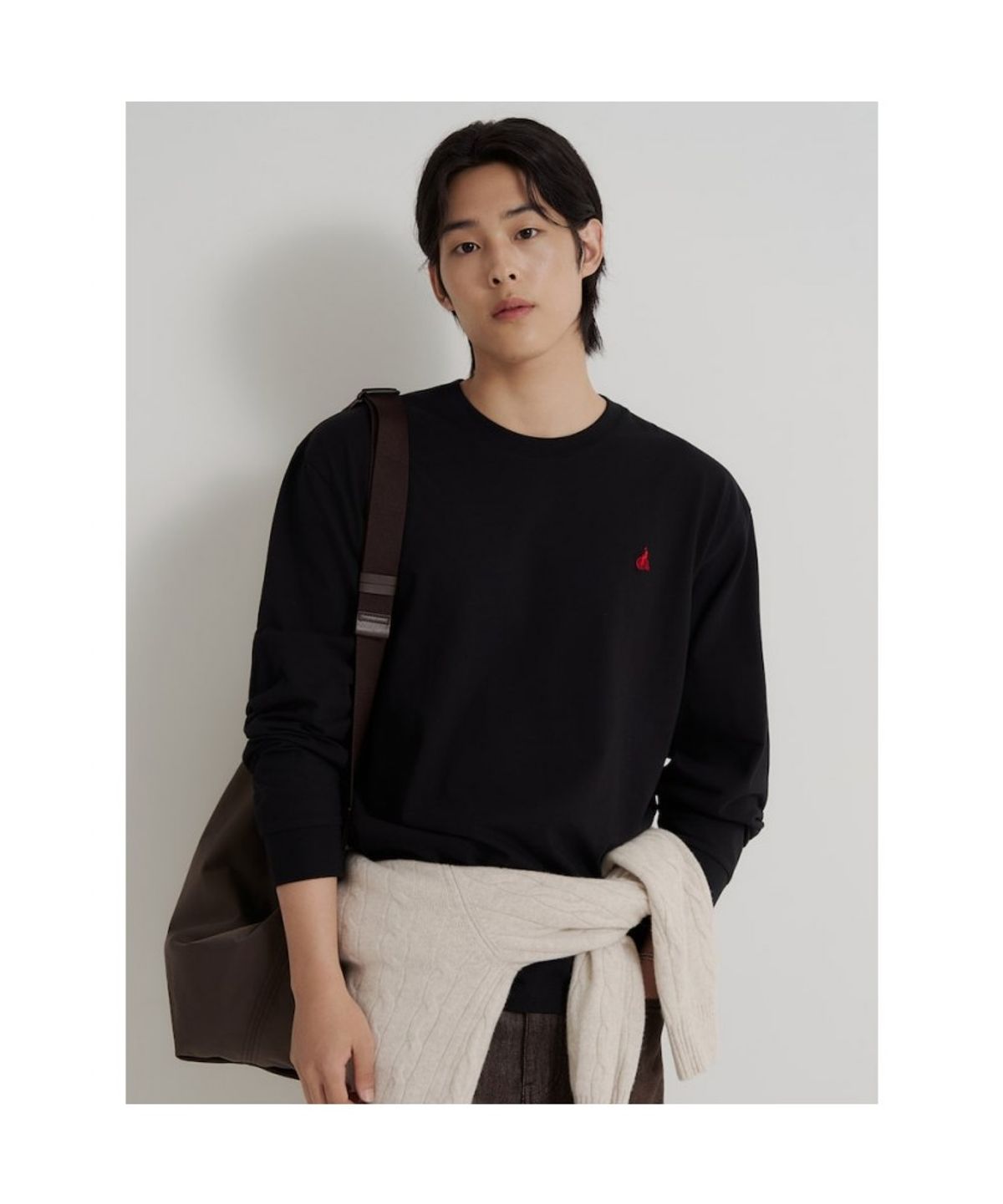 빈폴 멘(BEANPOLE MEN) [Essential] 남녀공용 라운드넥 티셔츠  블랙