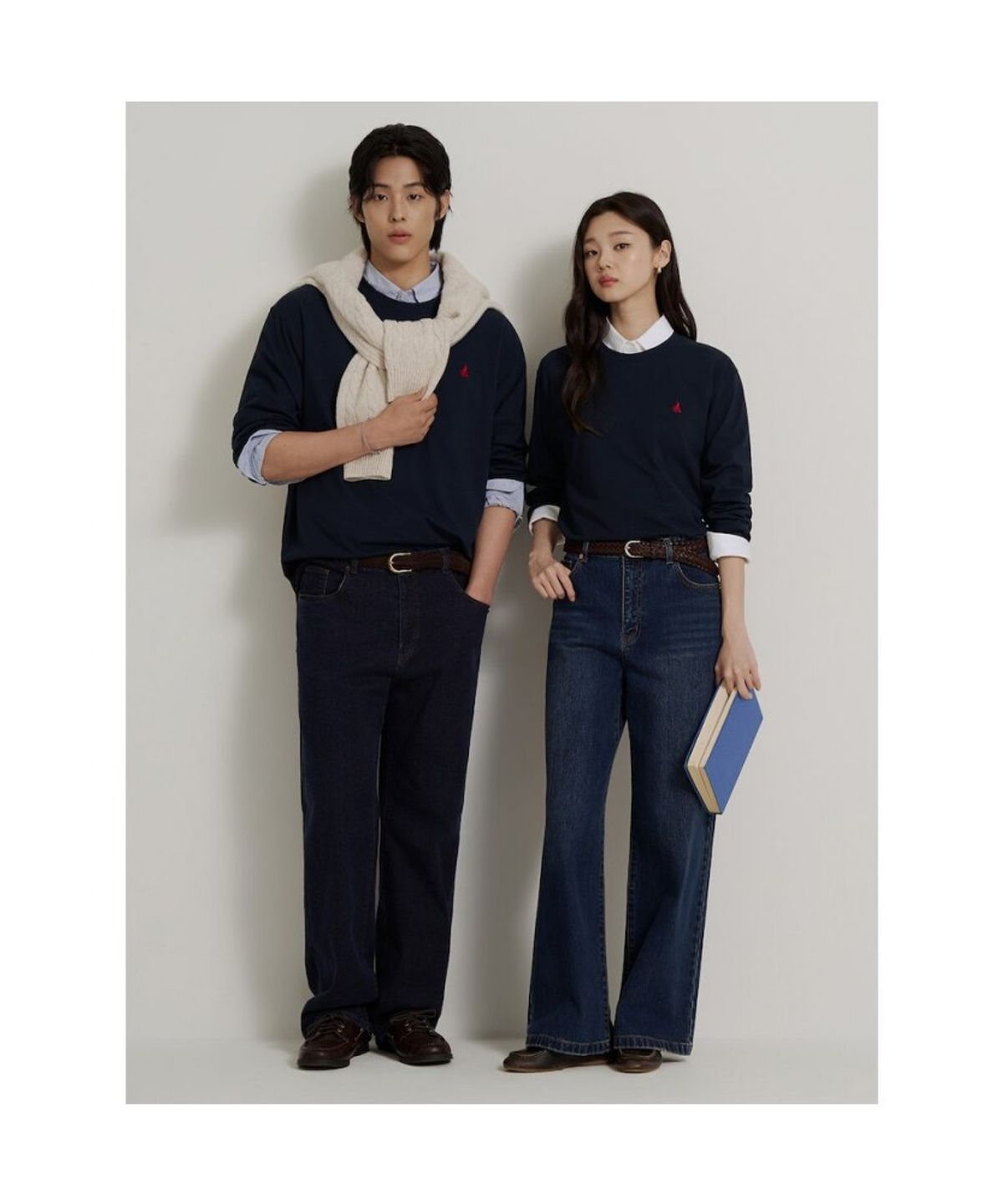빈폴 멘(BEANPOLE MEN) [Essential] 남녀공용 라운드넥 티셔츠  네이비