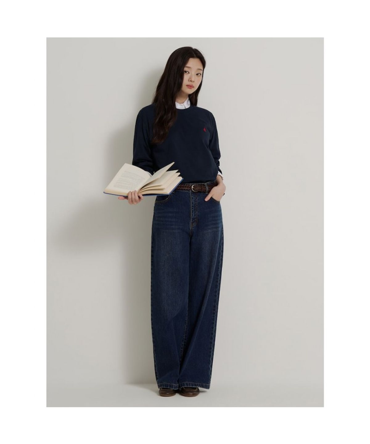 빈폴 멘(BEANPOLE MEN) [Essential] 남녀공용 라운드넥 티셔츠  네이비
