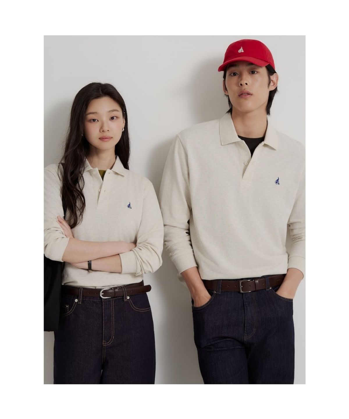 빈폴 멘(BEANPOLE MEN) [소프트터치] 프리미엄 코튼 피케 칼라넥 티셔츠  아이보리