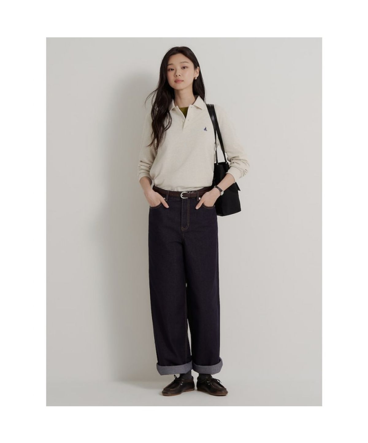 빈폴 멘(BEANPOLE MEN) [소프트터치] 프리미엄 코튼 피케 칼라넥 티셔츠  아이보리