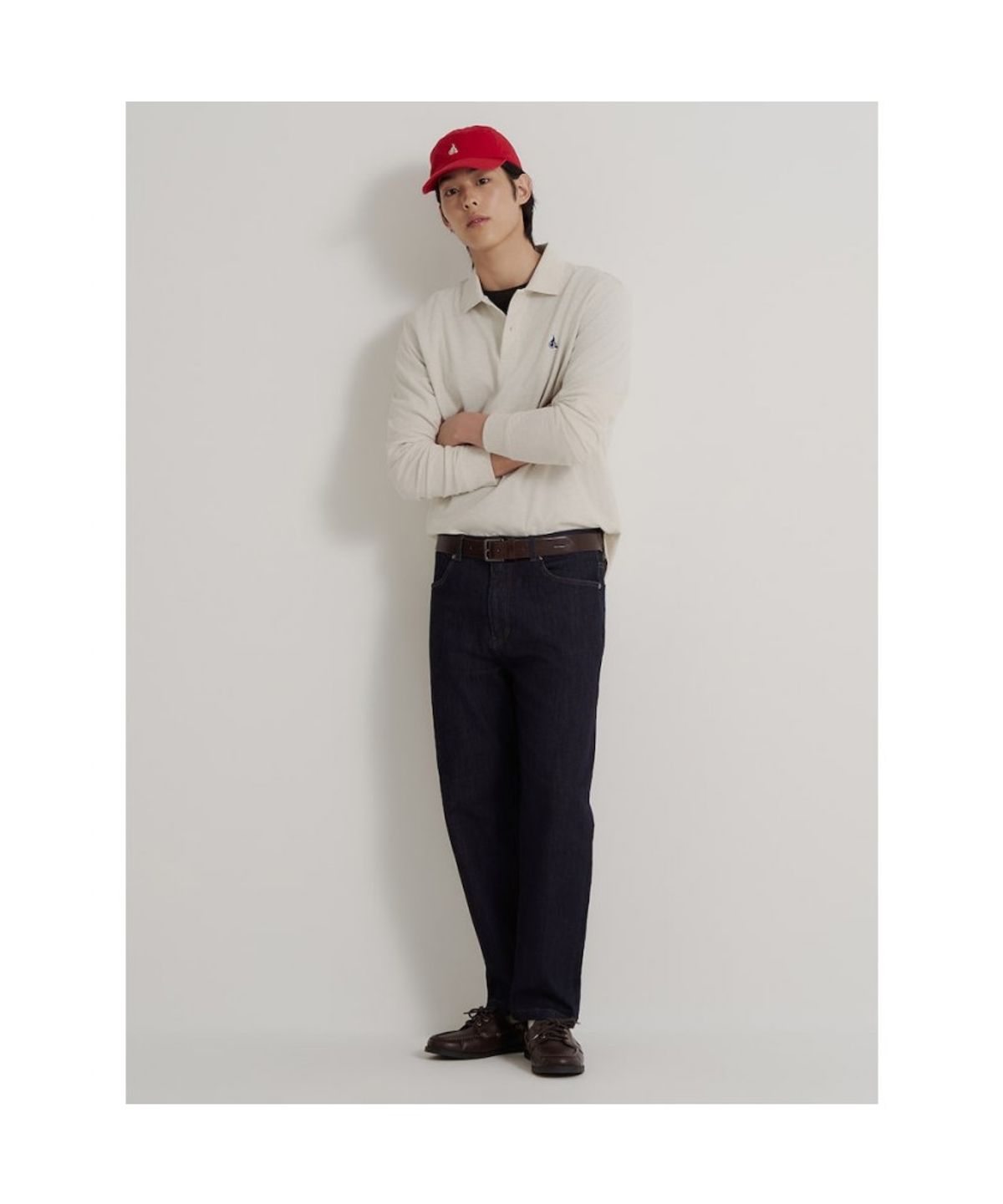 빈폴 멘(BEANPOLE MEN) [소프트터치] 프리미엄 코튼 피케 칼라넥 티셔츠  아이보리