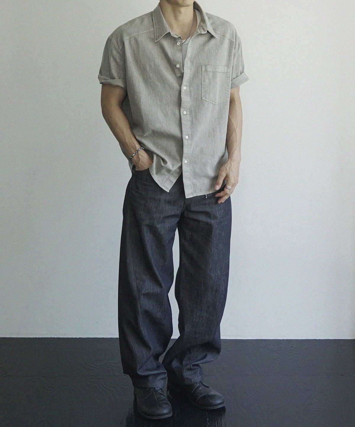 시도(SIIIIDO) GAIUS HALF SHIRT(BEIGE)