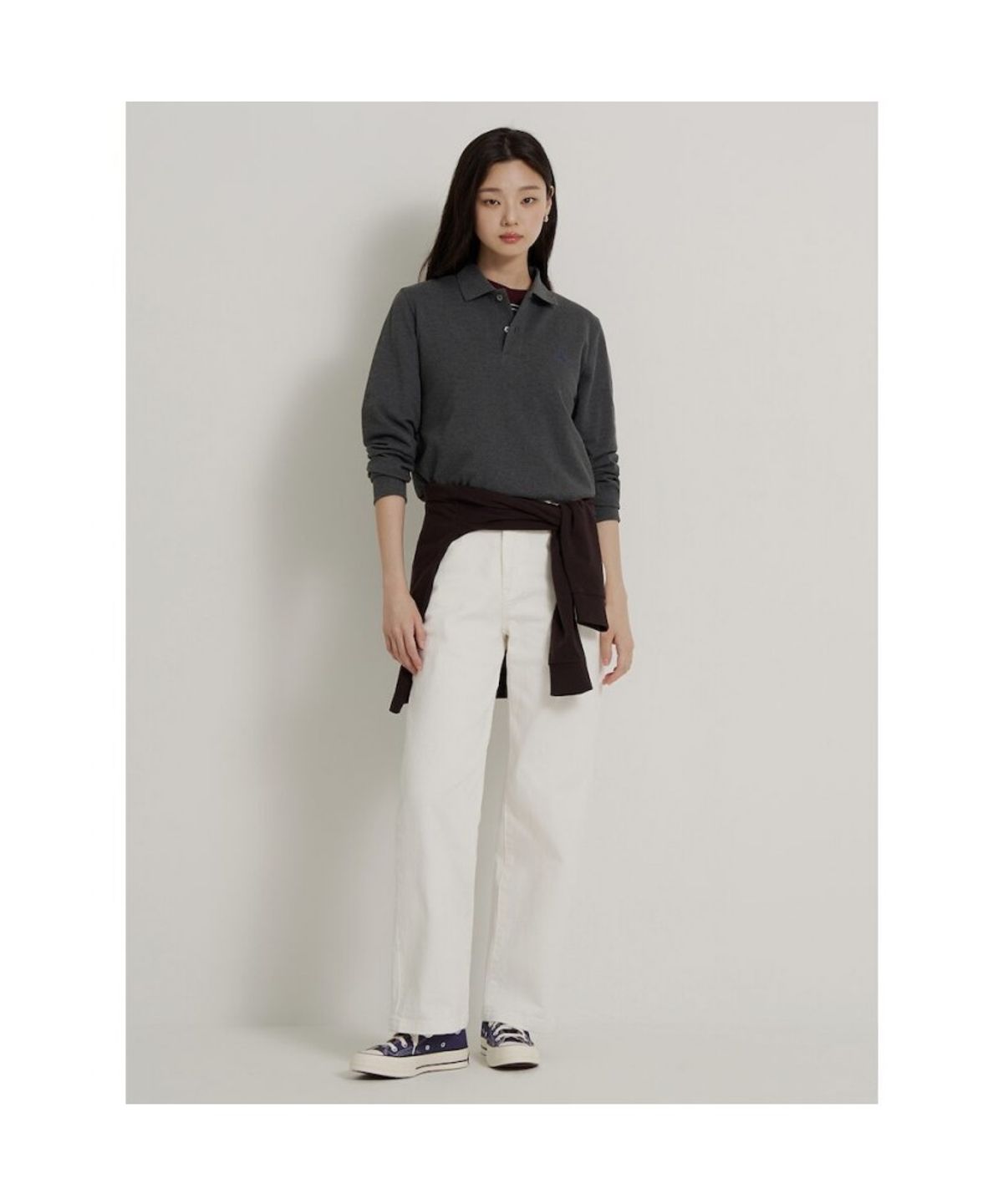 빈폴 멘(BEANPOLE MEN) [소프트터치] 프리미엄 코튼 피케 칼라넥 티셔츠  애쉬