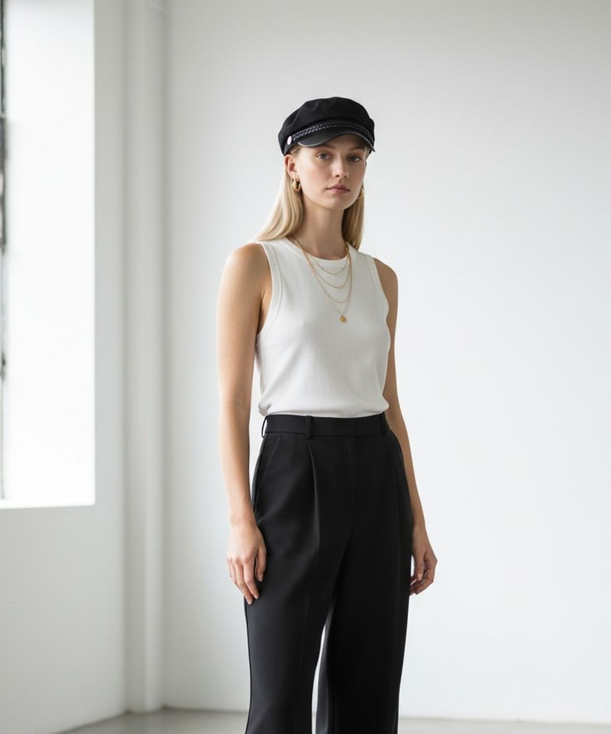 유니버셜 케미스트리(UNIVERSAL CHEMISTRY) Punk Rope Black Marine Cap 마린캡