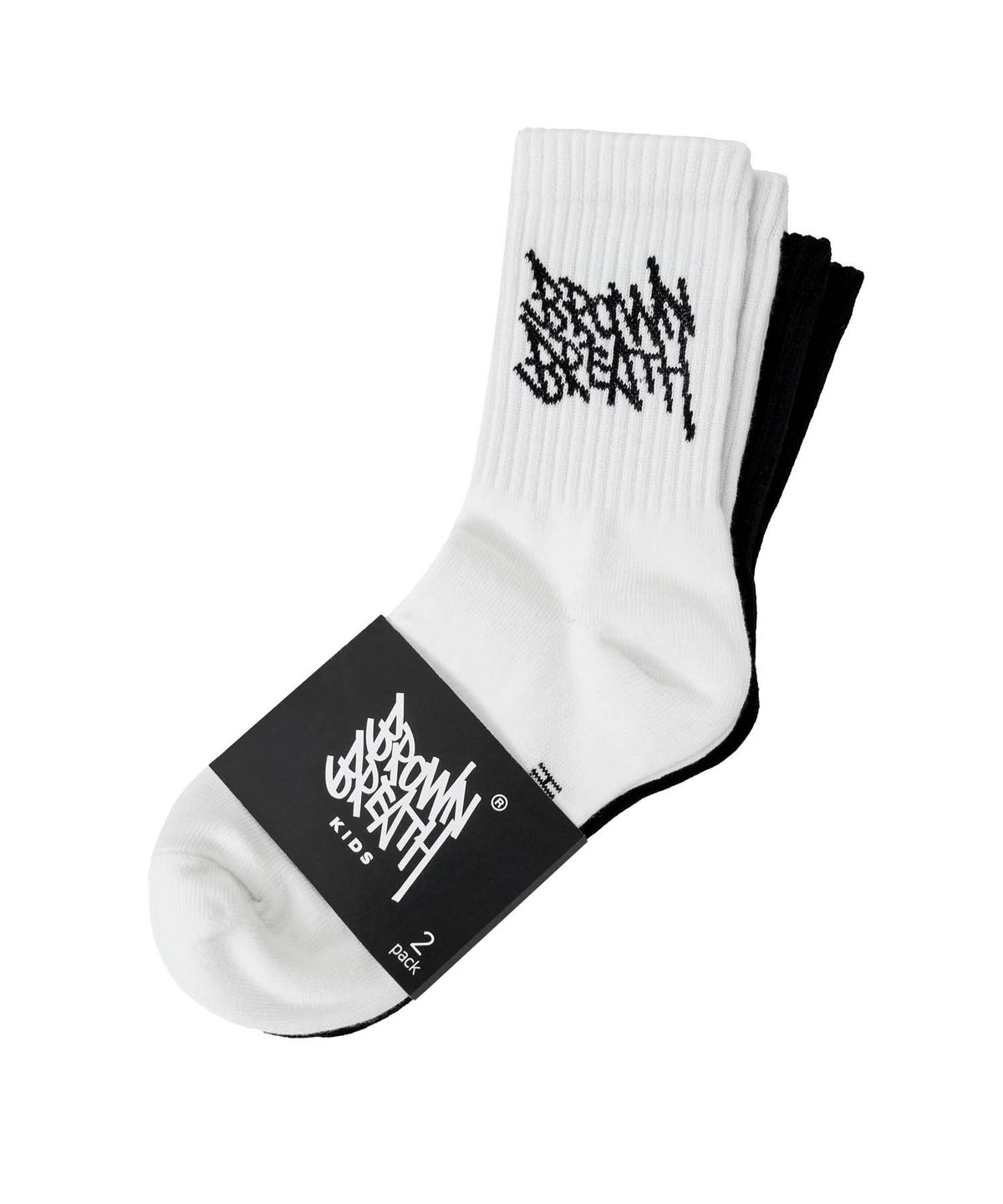 브라운브레스 키즈(BROWNBREATH KIDS) KIDS TAG 2PACK SOCKS - WHITE