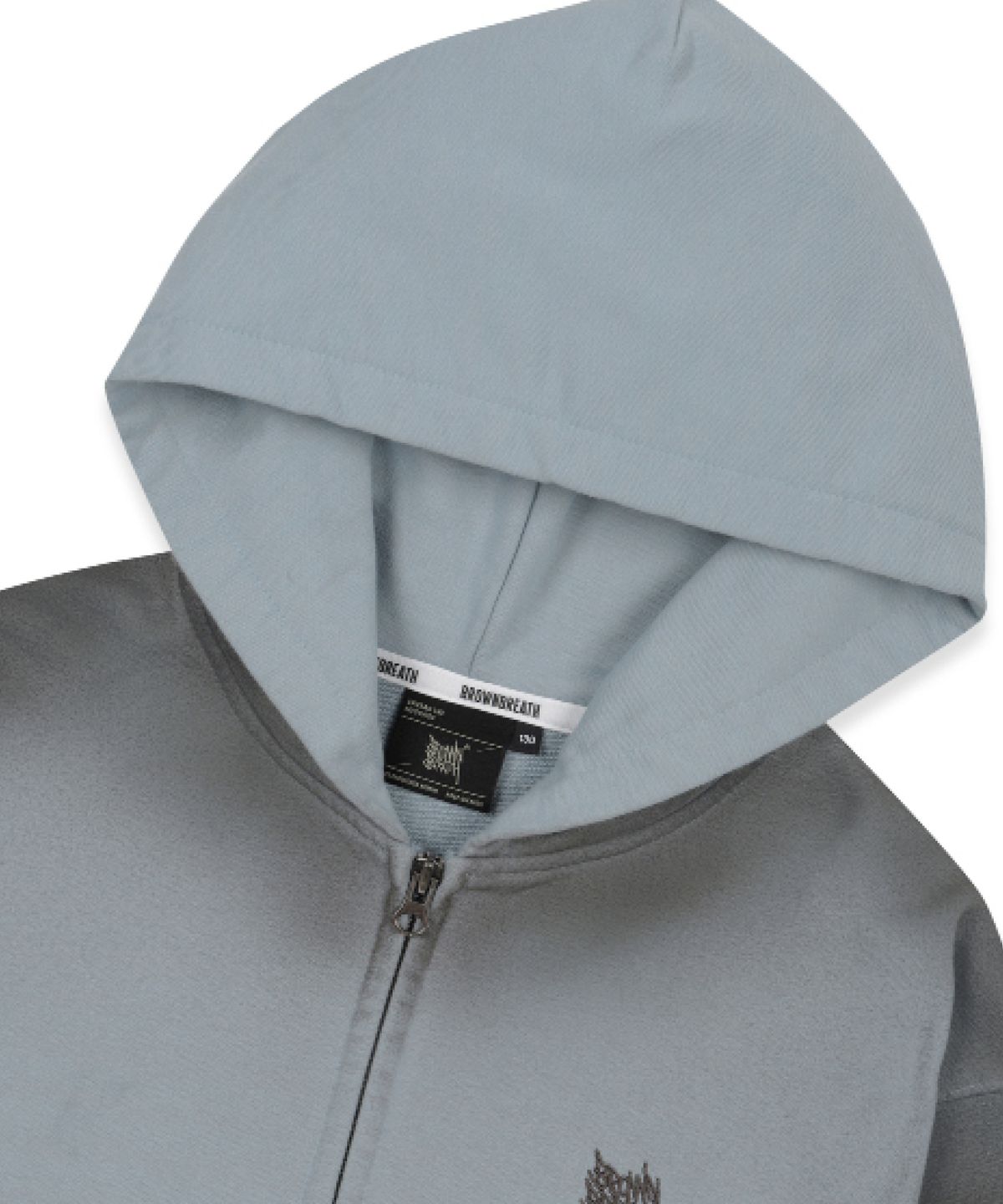브라운브레스 키즈(BROWNBREATH KIDS) KIDS SPRAYED TAG HOOD ZIP UP  - SKY BLUE