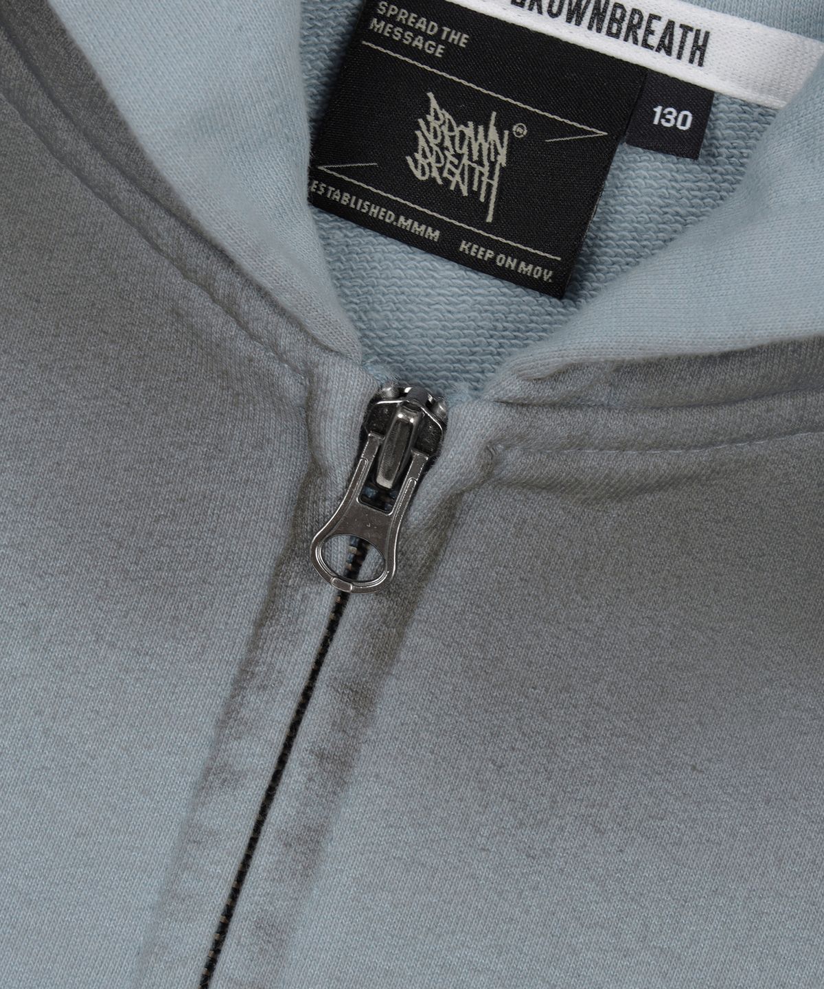 브라운브레스 키즈(BROWNBREATH KIDS) KIDS SPRAYED TAG HOOD ZIP UP  - SKY BLUE