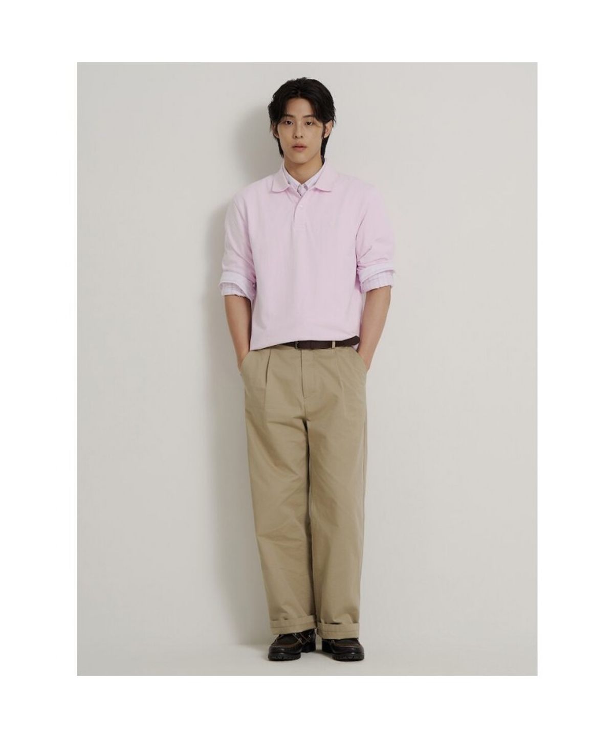 빈폴 멘(BEANPOLE MEN) [소프트터치] 프리미엄 코튼 피케 칼라넥 티셔츠  라이트 핑크
