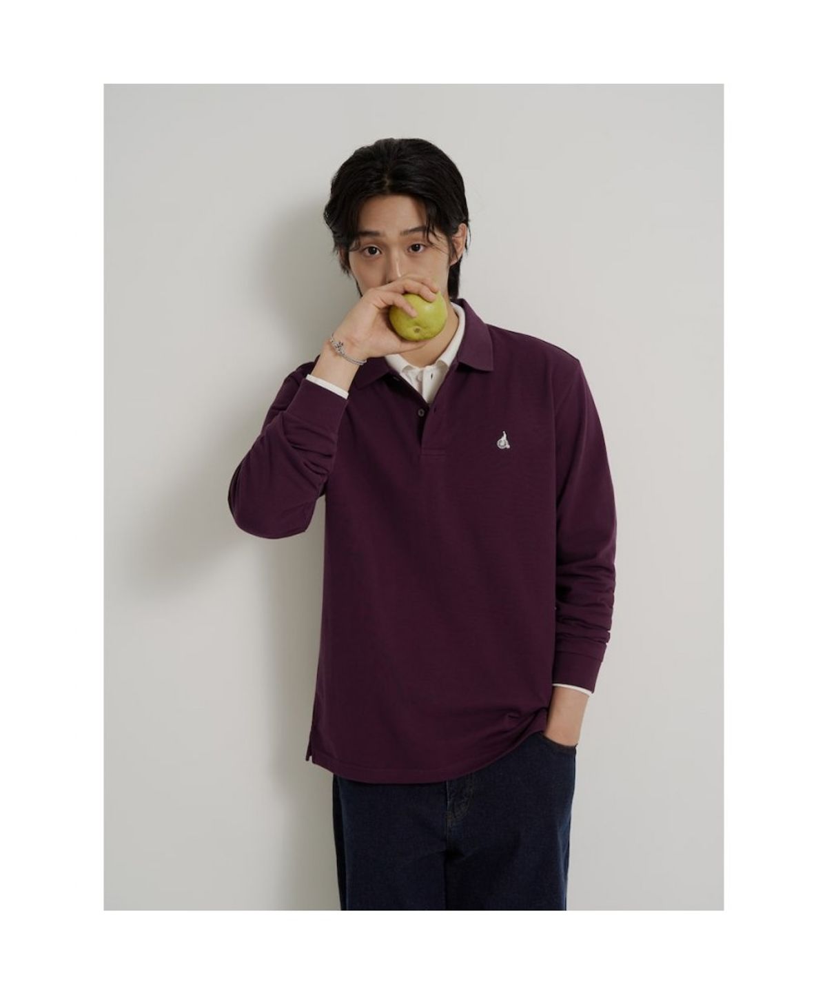 빈폴 멘(BEANPOLE MEN) [소프트터치] 프리미엄 코튼 피케 칼라넥 티셔츠  와인