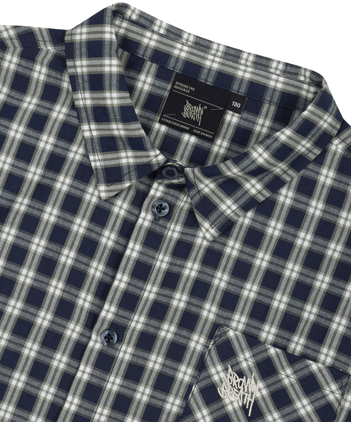 브라운브레스 키즈(BROWNBREATH KIDS) KIDS TAG CHECK SHIRT - NAVY