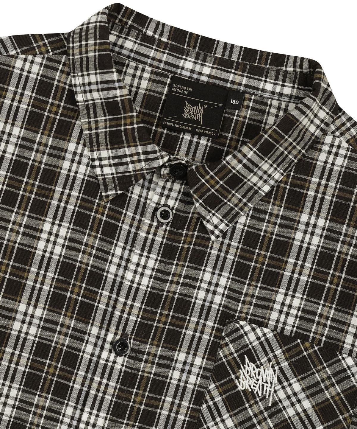 브라운브레스 키즈(BROWNBREATH KIDS) KIDS TAG CHECK SHIRT - BROWN
