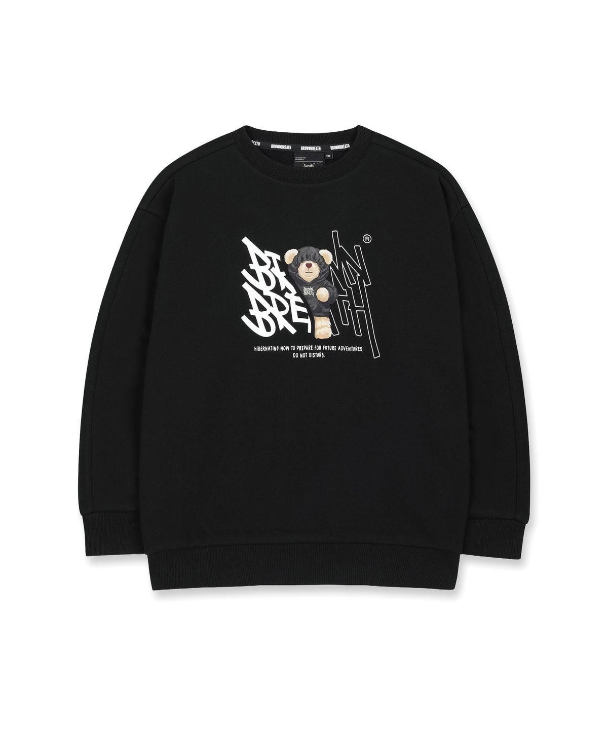 브라운브레스 키즈(BROWNBREATH KIDS) KIDS BEAR TAG CREWNECK - BLACK