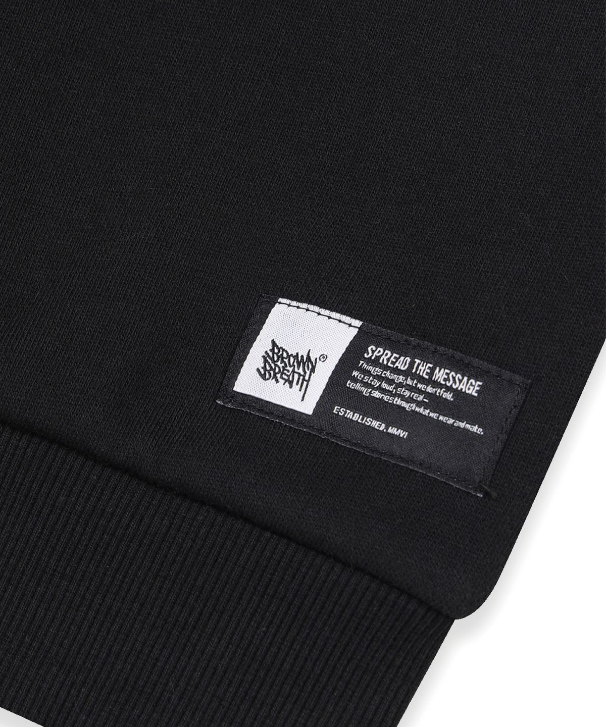 브라운브레스 키즈(BROWNBREATH KIDS) KIDS BEAR TAG CREWNECK - BLACK
