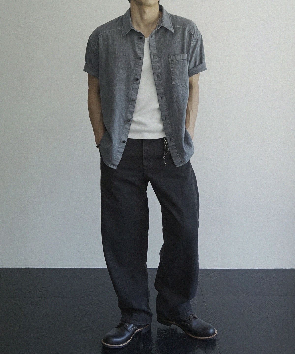 시도(SIIIIDO) GAIUS HALF SHIRT(BLUE)
