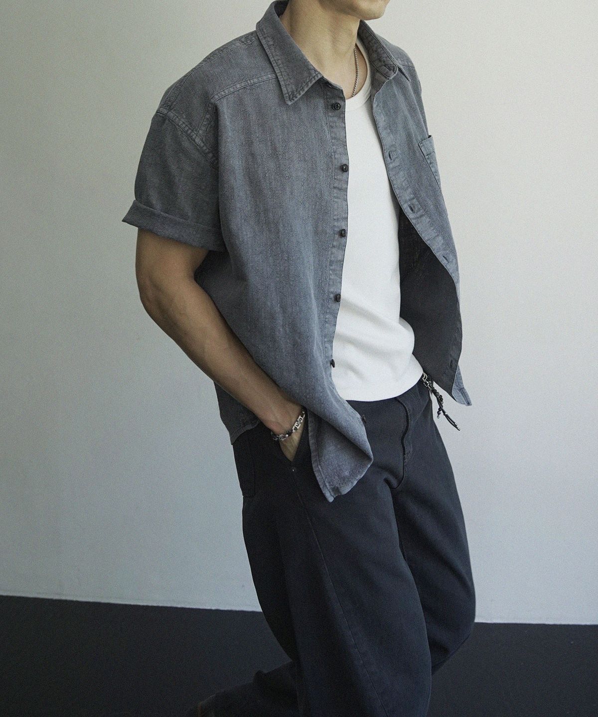 시도(SIIIIDO) GAIUS HALF SHIRT(BLUE)