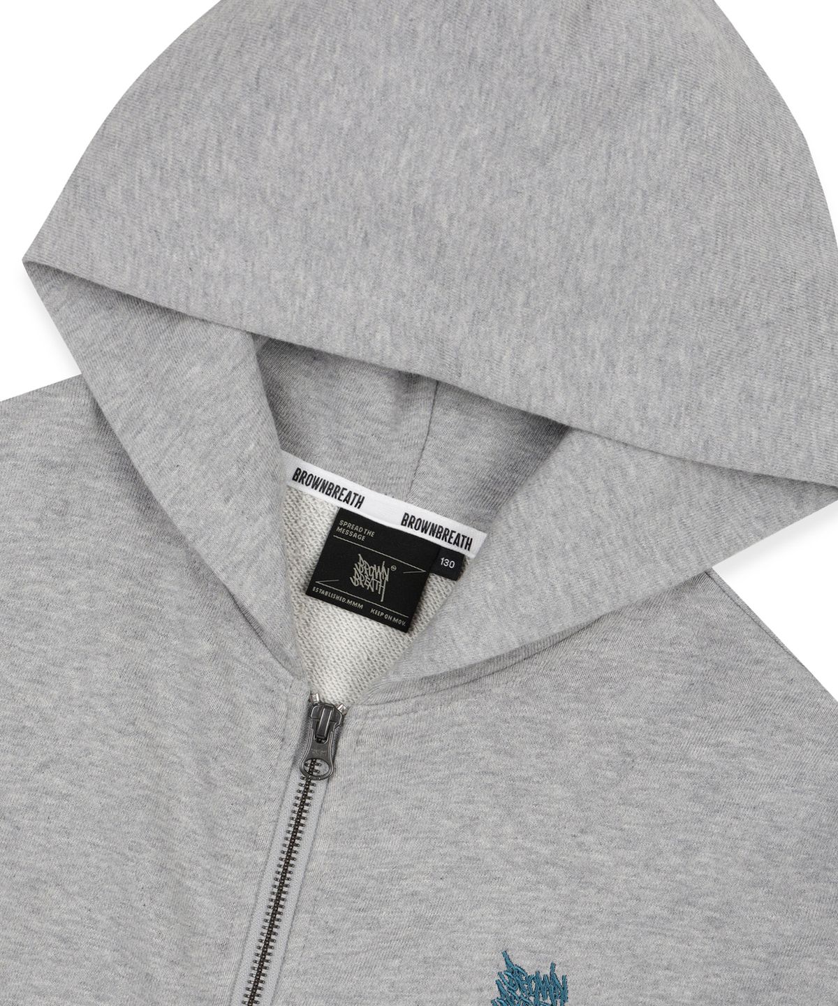 브라운브레스 키즈(BROWNBREATH KIDS) KIDS TAG HOOD ZIP UP - M/GREY