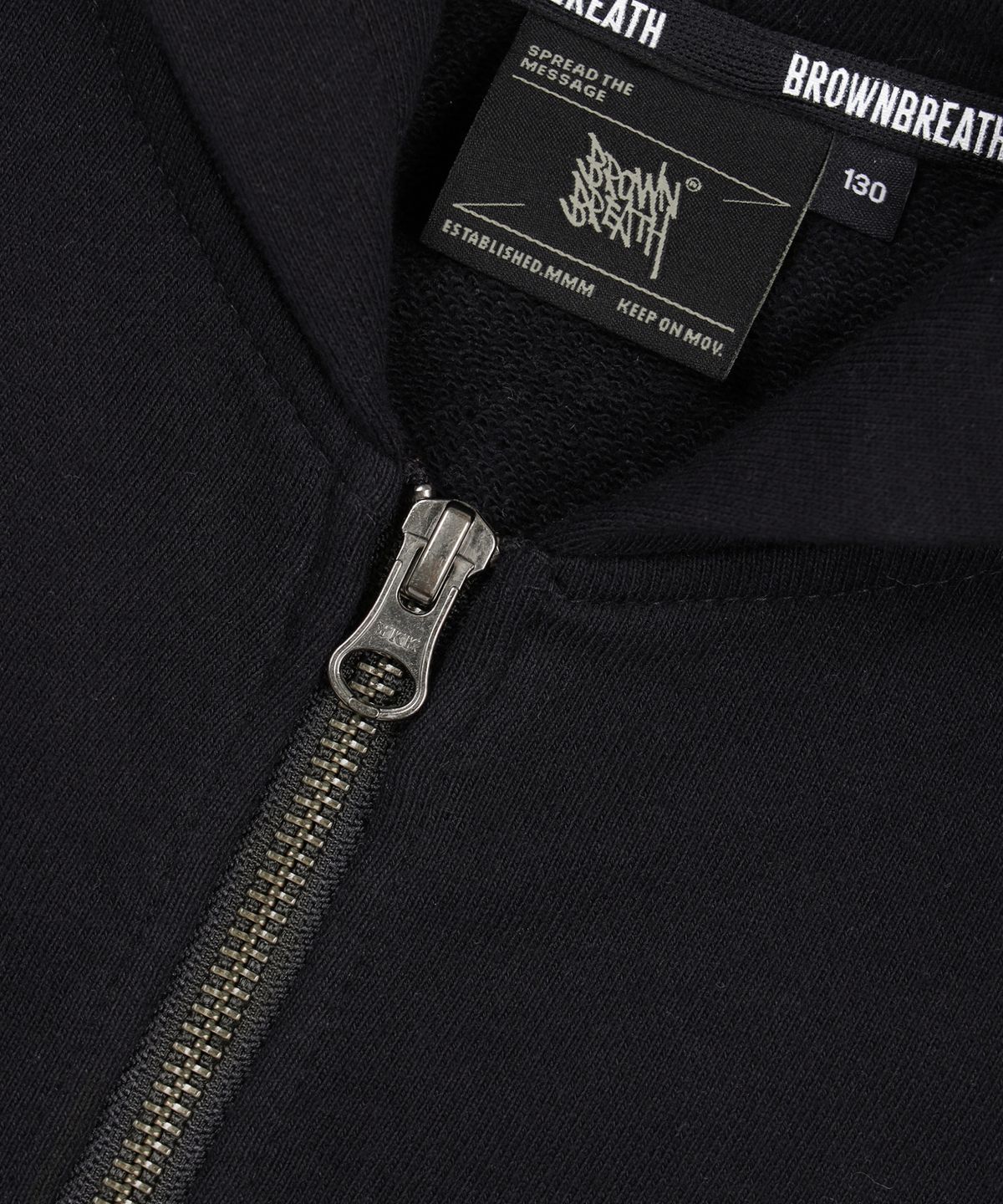 브라운브레스 키즈(BROWNBREATH KIDS) KIDS TAG HOOD ZIP UP - BLACK