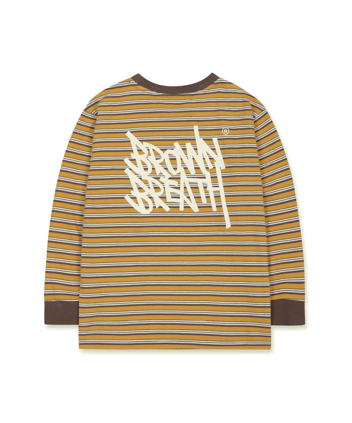 브라운브레스 키즈(BROWNBREATH KIDS) KIDS TAG STRIPE LONG SLEEVE - MUSTARD