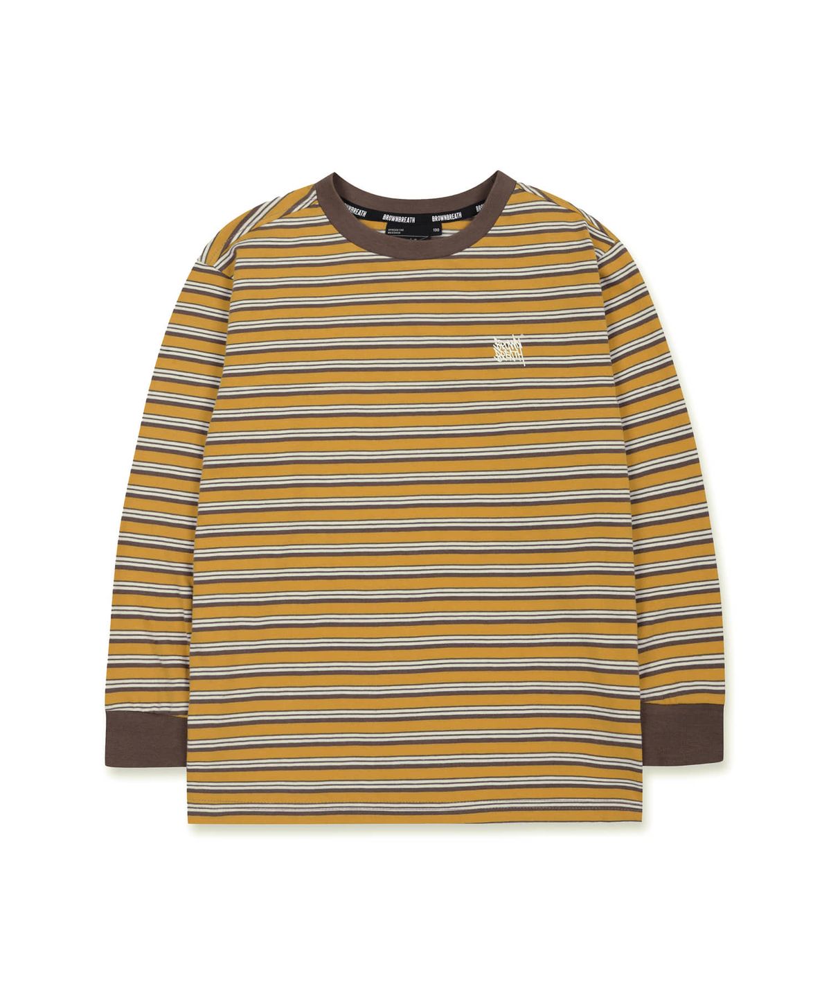 브라운브레스 키즈(BROWNBREATH KIDS) KIDS TAG STRIPE LONG SLEEVE - MUSTARD