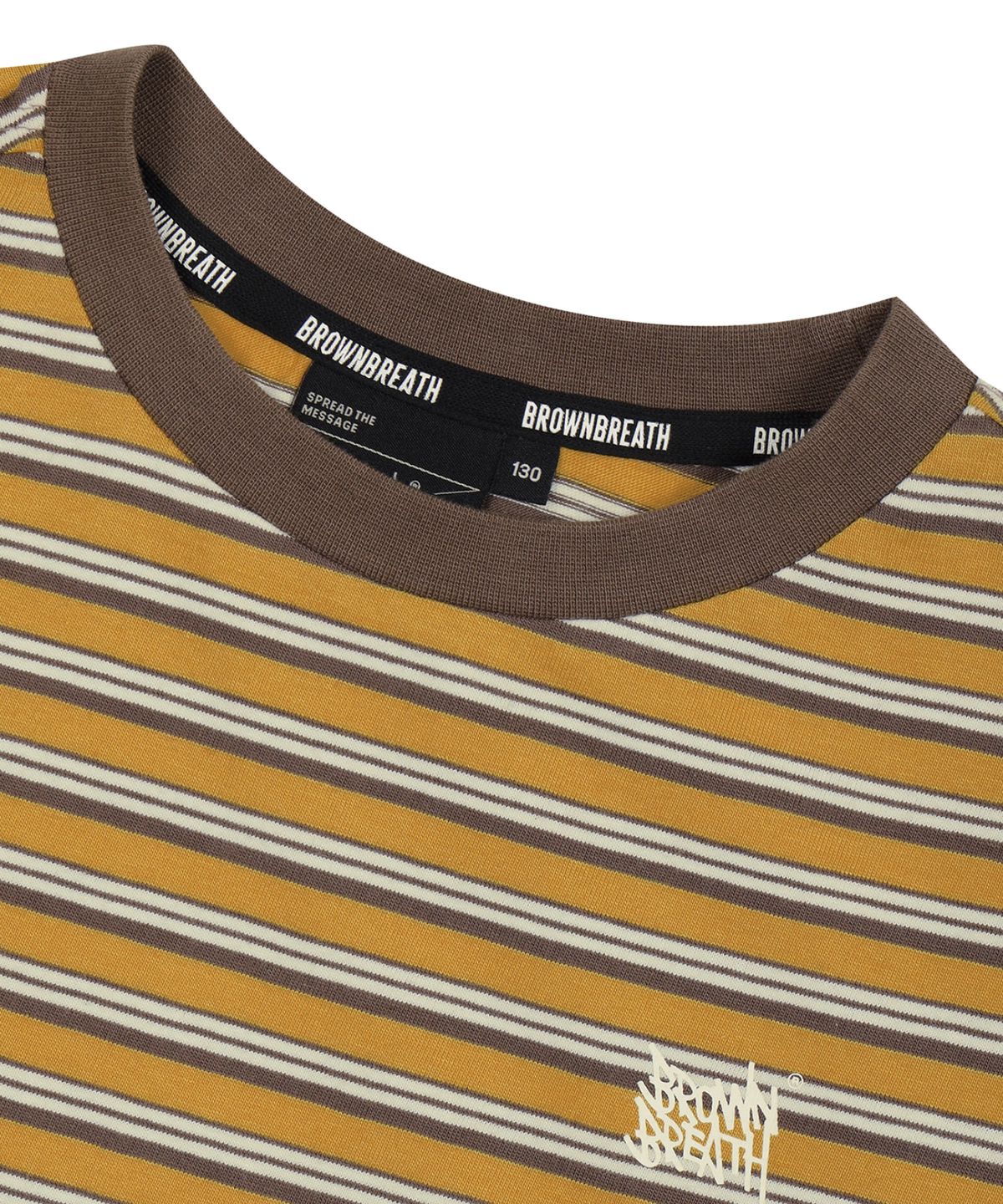 브라운브레스 키즈(BROWNBREATH KIDS) KIDS TAG STRIPE LONG SLEEVE - MUSTARD