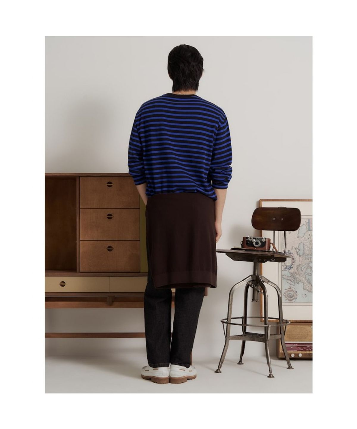 빈폴 멘(BEANPOLE MEN) [Essential] 스트라이프 라운드넥 티셔츠  네이비