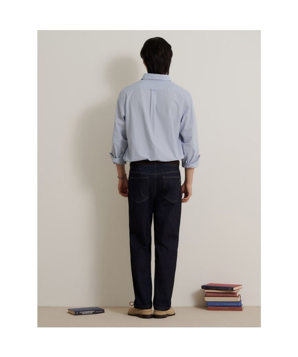 빈폴 멘(BEANPOLE MEN) 간절기 핀 스트라이프 셔츠  스카이 블루