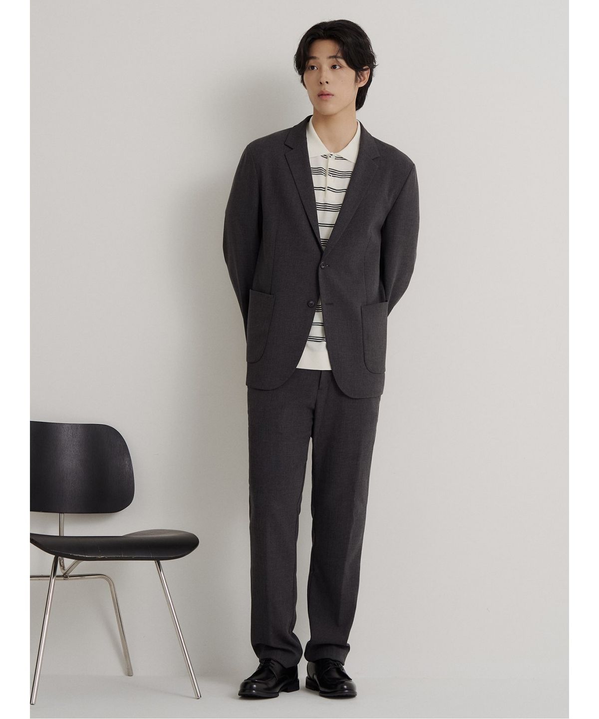 빈폴 멘(BEANPOLE MEN) 스트레치 셋업 스탠다드핏 팬츠  애쉬