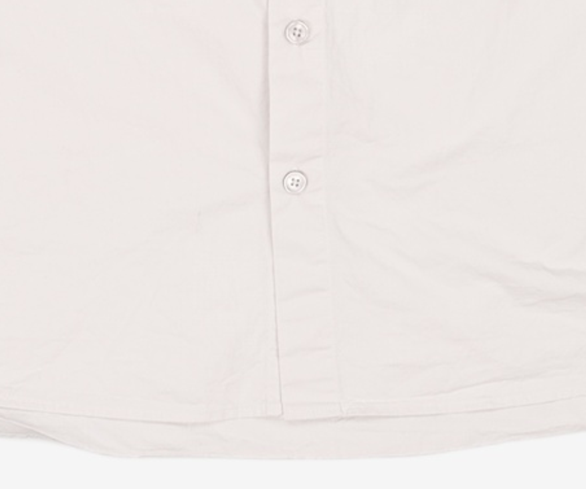 우알롱(WOOALONG) Out-Pocket Plush Basic Shirt - LIGHT GREY L