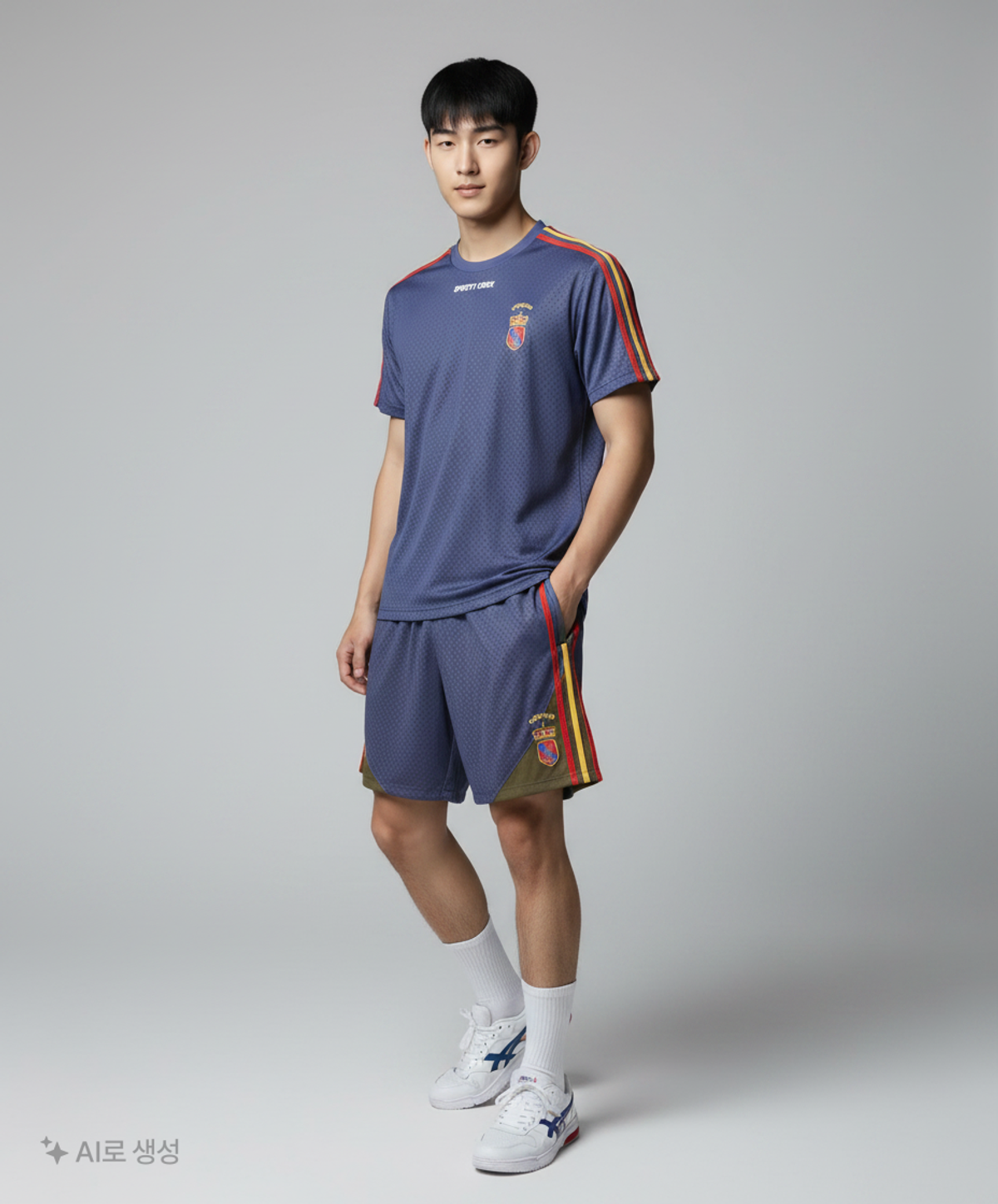 팀코믹스(TIMCOMIX) GRADATION MESHED RAGLAN SOCCER SHORTS NAVY OOF