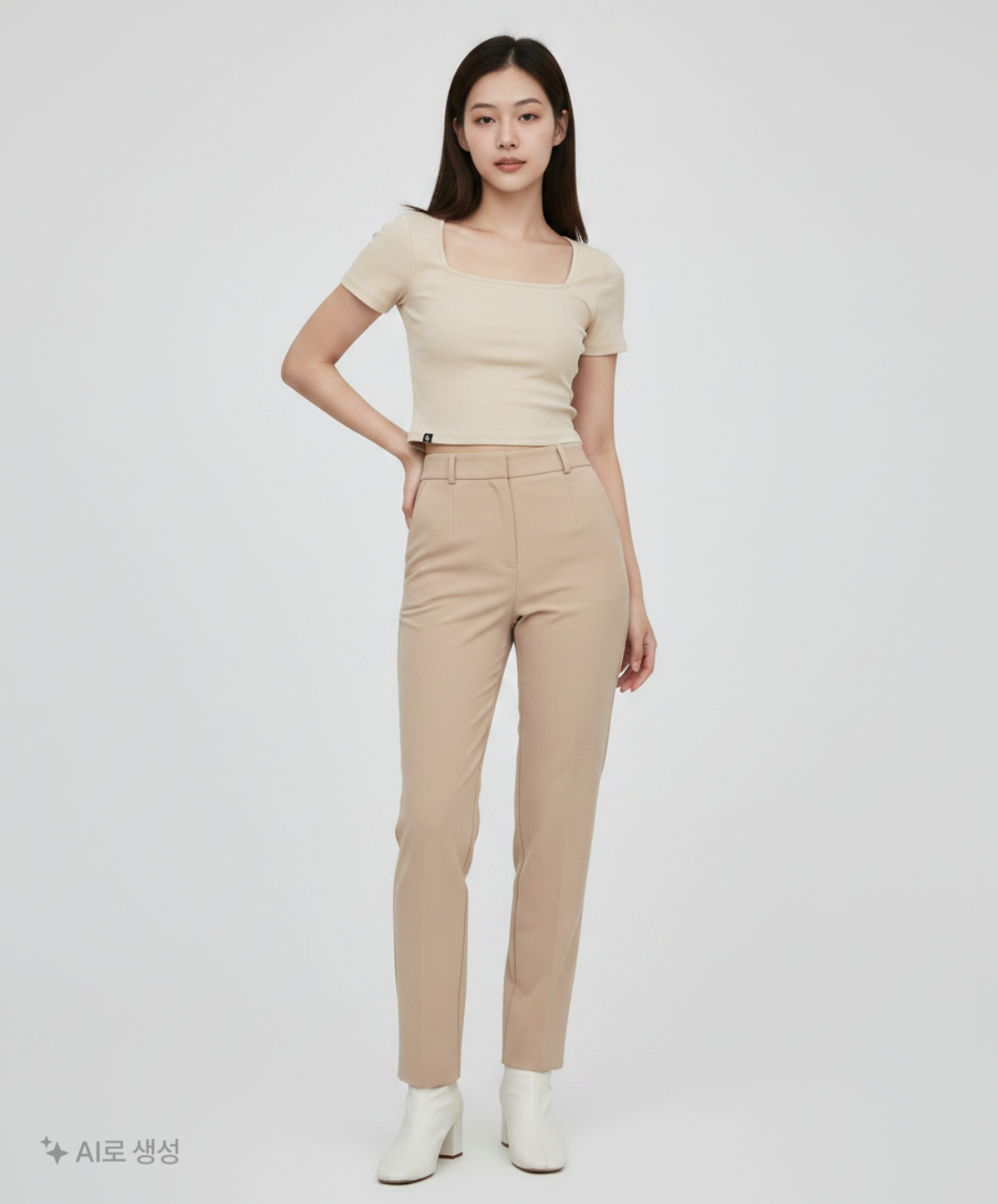 젝시믹스(XEXYMIX) 소프트 리브드 스퀘어넥 탑 웜스킨 S