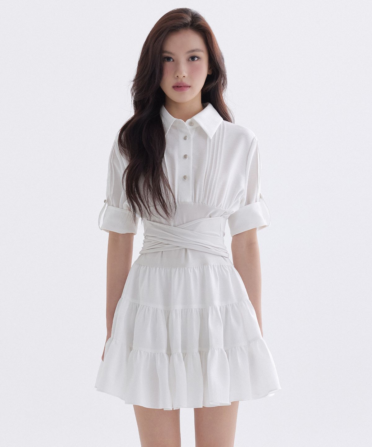 더티스(THETIS) GESSO SHIRT WRAP DRESS_TT6S606IV