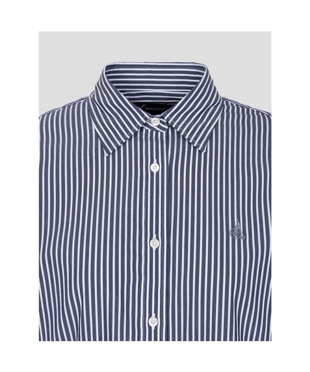 빈폴 레이디스(BEANPOLE LADIES) [Essential] 스트라이프 슬림핏 셔츠  네이비 (BF6864E94R)