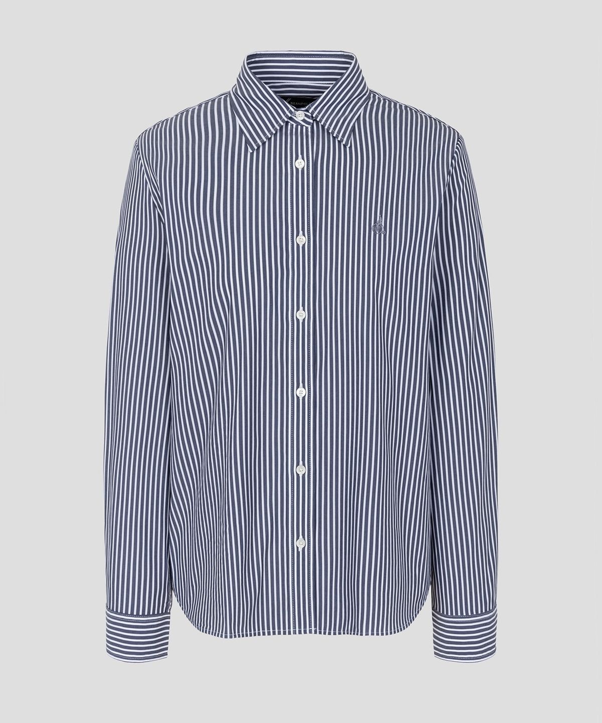 빈폴 레이디스(BEANPOLE LADIES) [Essential] 스트라이프 슬림핏 셔츠  네이비 (BF6864E94R)