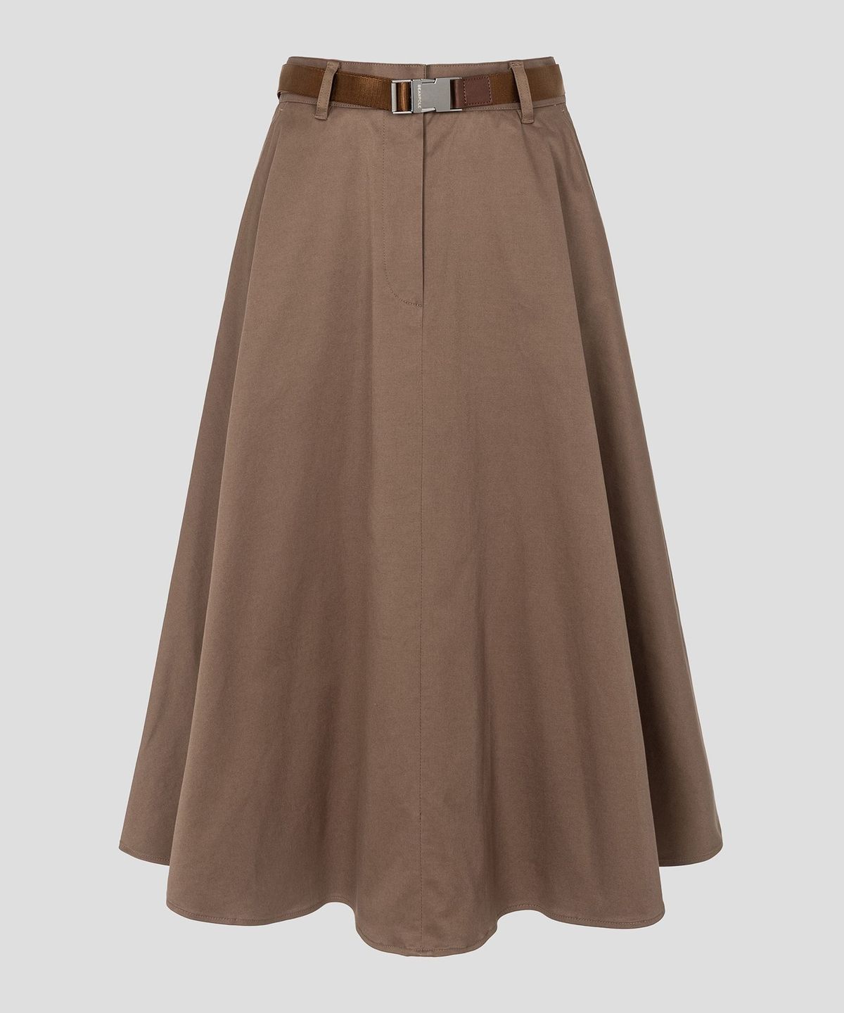 빈폴 레이디스(BEANPOLE LADIES) 치노 옵션벨트 플레어 스커트  옐로이시 브라운 (BF6827C11B)