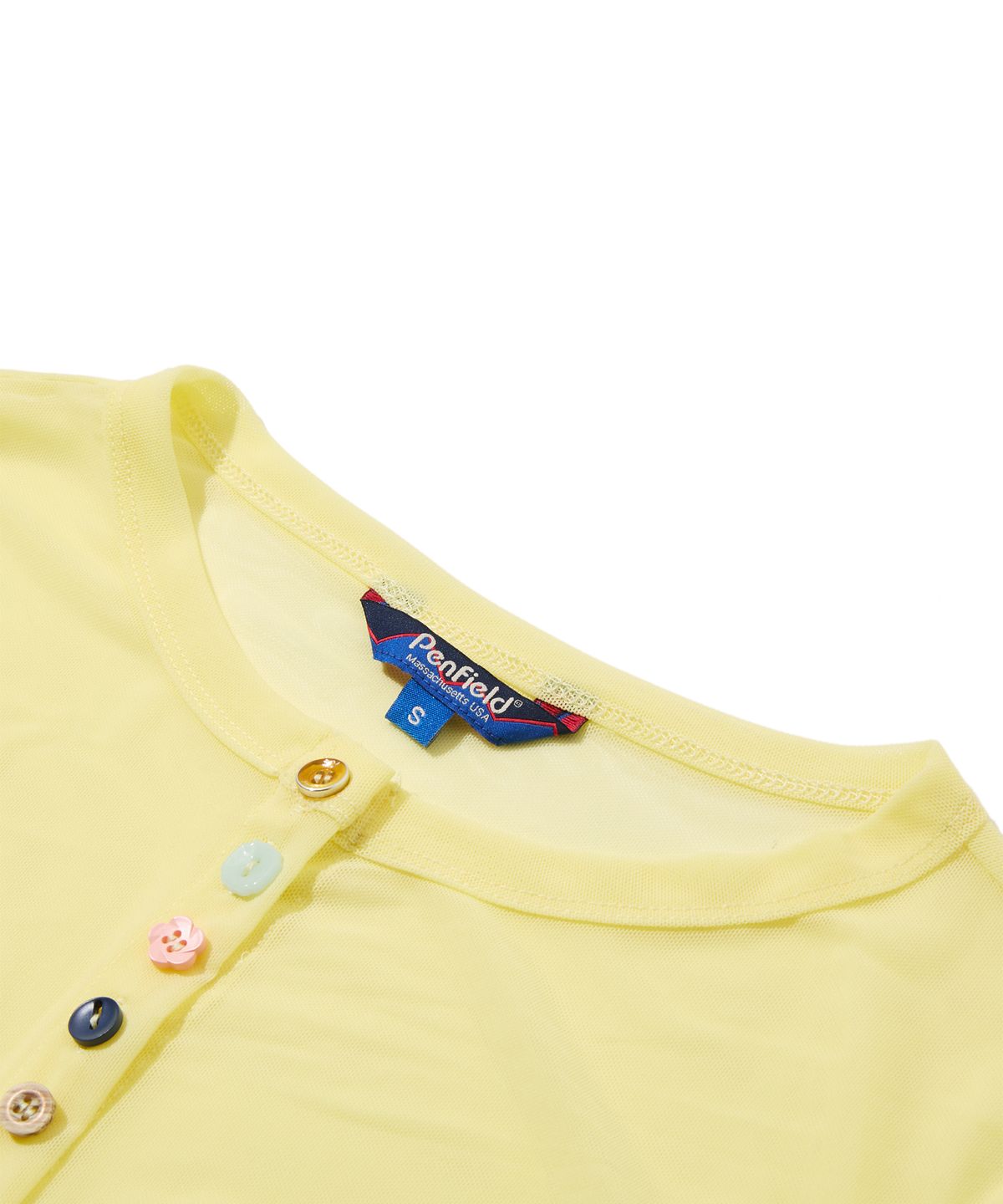 펜필드(PENFIELD) 시어 매쉬 가디건 라이트옐로우_FS2CG38U