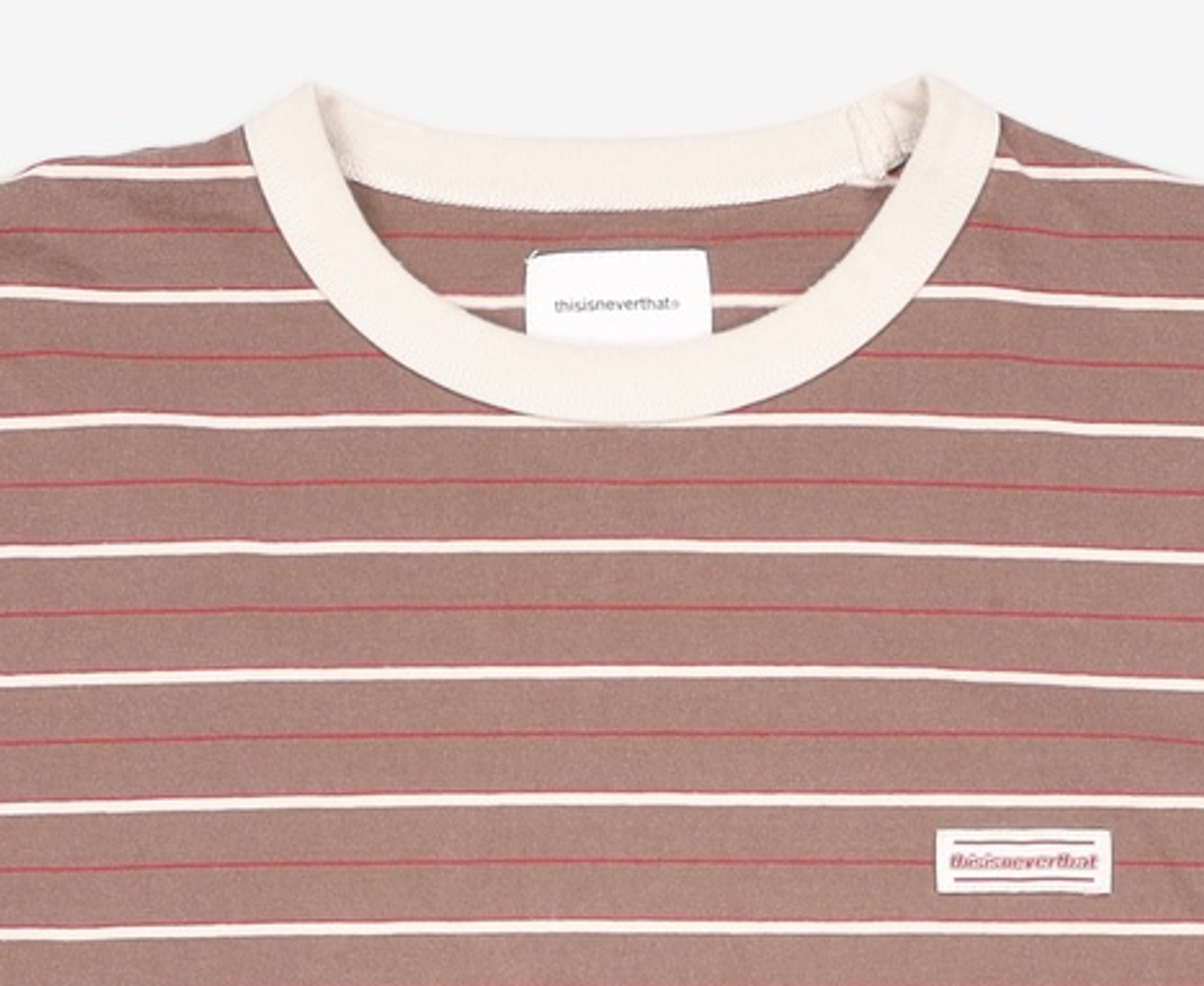 디스이즈네버댓(THISISNEVERTHAT) Bold Stripe L/S Tee Brown L