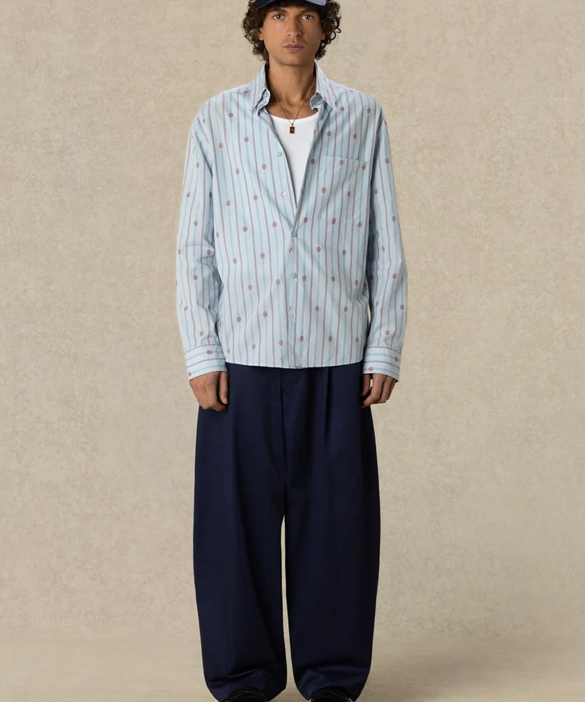 드롤드무슈(DROLE DE MONSIEUR) Striped Monogram Shirt D0SAA26106BUX