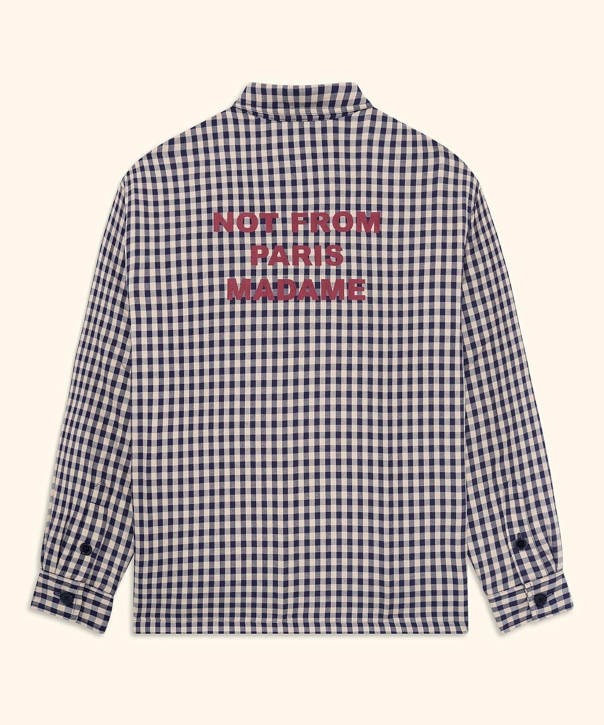 드롤드무슈(DROLE DE MONSIEUR) Check Overshirt With Slogan D0SAA26001BEX
